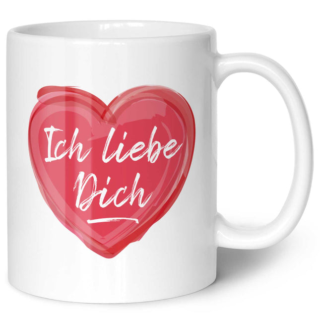 SEO. Bedruckte Tasse mit Spruch - Ich liebe dich - Weiß Linkreich