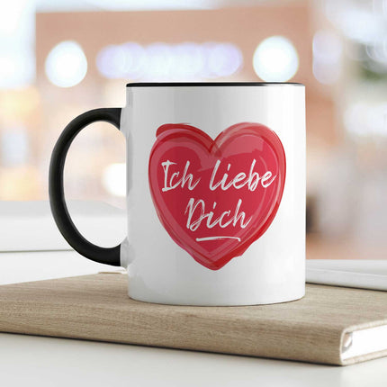 SEO. Bedruckte Tasse mit Spruch - Ich liebe dich - Weiß Linkreich