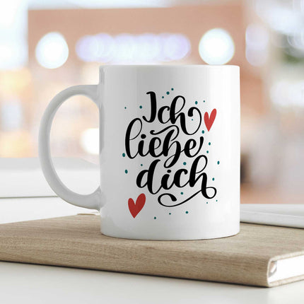 SEO. Bedruckte Tasse mit Spruch - Ich liebe dich V2 - Weiß Linkreich