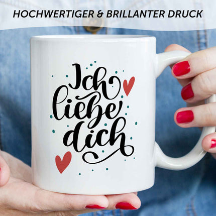 SEO. Bedruckte Tasse mit Spruch - Ich liebe dich V2 - Weiß Linkreich