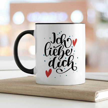 SEO. Bedruckte Tasse mit Spruch - Ich liebe dich V2 - Weiß Linkreich