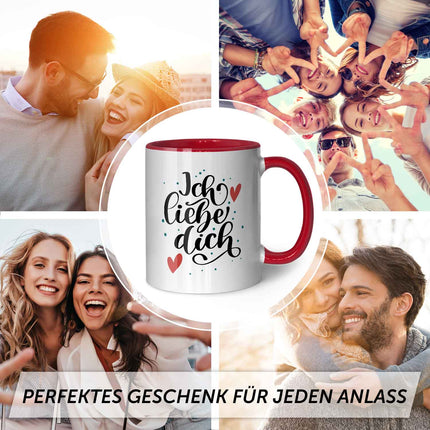 SEO. Bedruckte Tasse mit Spruch - Ich liebe dich V2 - Rot Linkreich