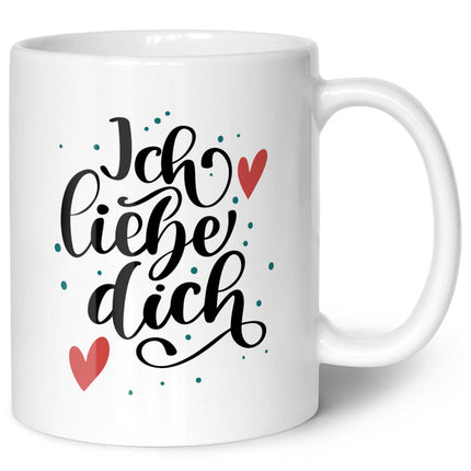 SEO. Bedruckte Tasse mit Spruch - Ich liebe dich V2 - Weiß Linkreich