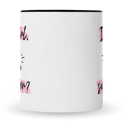 SEO. Bedruckte Tasse mit Spruch I'm a girl - Schwarz & Weiß Linkreich