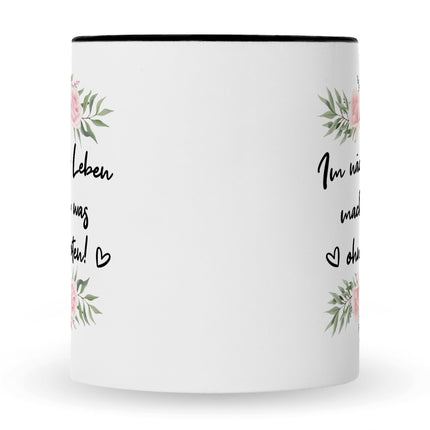 SEO. Bedruckte Tasse mit Spruch Im nächsten Leben - Schwarz & Weiß Linkreich