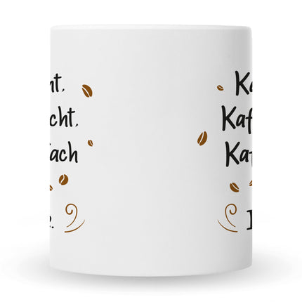 SEO. Bedruckte Tasse mit Spruch Kaffee redet nicht - Schwarz & Weiß Linkreich