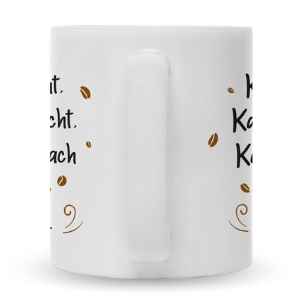 SEO. Bedruckte Tasse mit Spruch Kaffee redet nicht - Schwarz & Weiß Linkreich