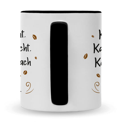 SEO. Bedruckte Tasse mit Spruch Kaffee redet nicht - Schwarz & Weiß Linkreich