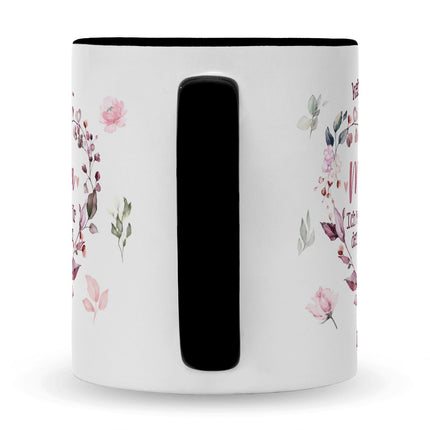 SEO. Bedruckte Tasse mit Spruch Keine Angst Mama - Schwarz & Weiß Linkreich
