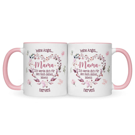 SEO. Bedruckte Tasse mit Spruch Keine Angst Mama - Weiß Linkreich