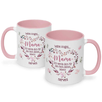 SEO. Bedruckte Tasse mit Spruch Keine Angst Mama - Weiß Linkreich