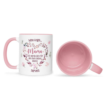 SEO. Bedruckte Tasse mit Spruch Keine Angst Mama - Linkreich
