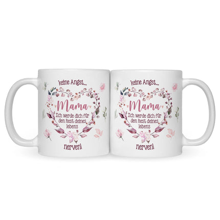 SEO. Bedruckte Tasse mit Spruch Keine Angst Mama - Linkreich
