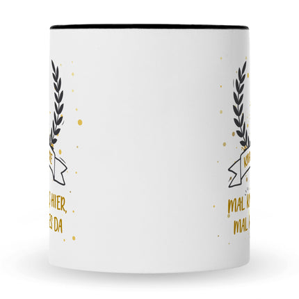 SEO. Bedruckte Tasse mit Spruch Knackige Jahre - Schwarz & Weiß Linkreich