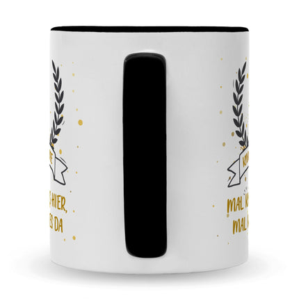 SEO. Bedruckte Tasse mit Spruch Knackige Jahre - Schwarz & Weiß Linkreich