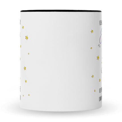 SEO. Bedruckte Tasse mit Spruch Königin der Einhörner - Schwarz & Weiß Linkreich