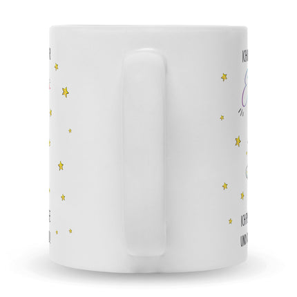 SEO. Bedruckte Tasse mit Spruch Königin der Einhörner - Schwarz & Weiß Linkreich