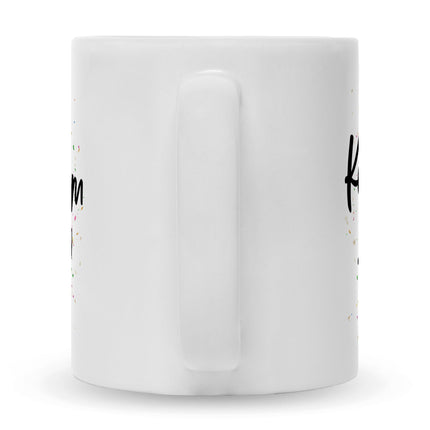 SEO. Bedruckte Tasse mit Spruch Konfetti im Herzen - Schwarz & Weiß Linkreich
