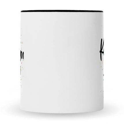 SEO. Bedruckte Tasse mit Spruch Konfetti im Herzen - Schwarz & Weiß Linkreich