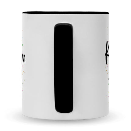 SEO. Bedruckte Tasse mit Spruch Konfetti im Herzen - Schwarz & Weiß Linkreich