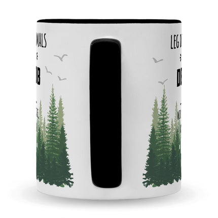 SEO. Bedruckte Tasse mit Spruch Leg dich niemals mit mir an - Für Sie Schwarz & Weiß Linkreich