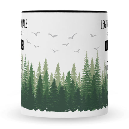 SEO. Bedruckte Tasse mit Spruch Leg dich niemals mit mir an - Für Ihn Schwarz & Weiß Linkreich