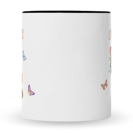SEO. Bedruckte Tasse mit Spruch Lieblingshase - Schwarz & Weiß Linkreich