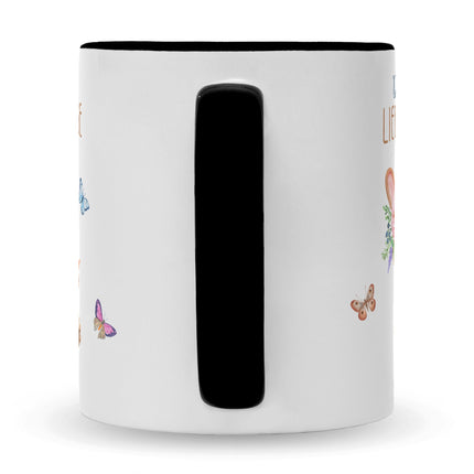 SEO. Bedruckte Tasse mit Spruch Lieblingshase - Schwarz & Weiß Linkreich