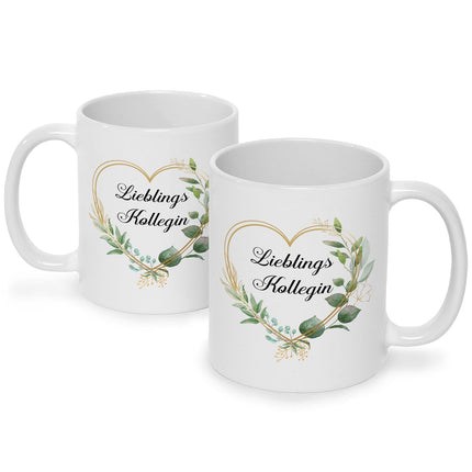 SEO. Bedruckte Tasse mit Spruch Lieblingskollegin - Weiß Linkreich