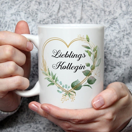 SEO. Bedruckte Tasse mit Spruch Lieblingskollegin - Weiß Linkreich