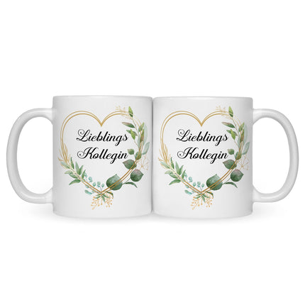 SEO. Bedruckte Tasse mit Spruch Lieblingskollegin - Weiß Linkreich