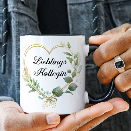 SEO. Bedruckte Tasse mit Spruch Lieblingskollegin - Weiß Linkreich