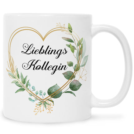 SEO. Bedruckte Tasse mit Spruch Lieblingskollegin - Weiß Linkreich