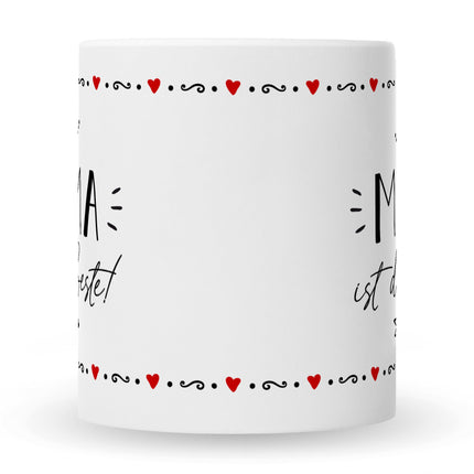 SEO. Bedruckte Tasse mit Spruch Mama ist die Beste! - Weiß Linkreich