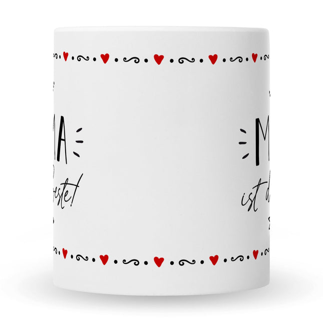 SEO. Bedruckte Tasse mit Spruch Mama ist die Beste! - Weiß Linkreich
