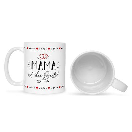 SEO. Bedruckte Tasse mit Spruch Mama ist die Beste! - Weiß Linkreich