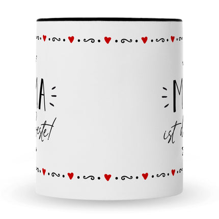 SEO. Bedruckte Tasse mit Spruch Mama ist die Beste! - Schwarz & Weiß Linkreich