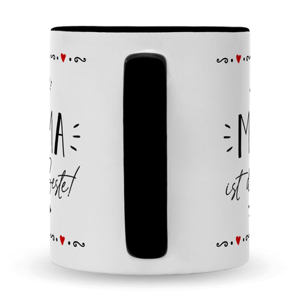 SEO. Bedruckte Tasse mit Spruch Mama ist die Beste! - Schwarz & Weiß Linkreich