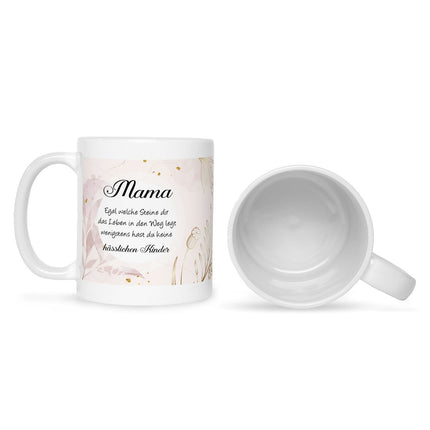 SEO. Bedruckte Tasse mit Spruch Mama wenigstens hast du keine hässlichen Kinder - Weiß Linkreich