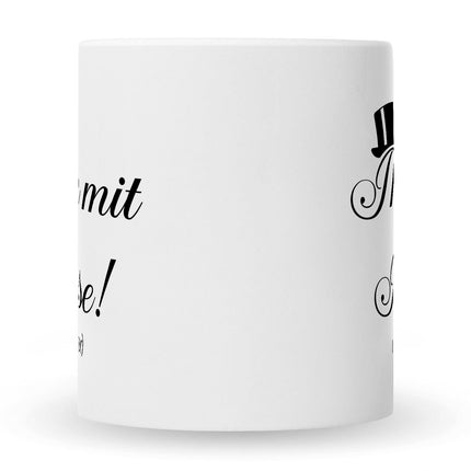 SEO. Bedruckte Tasse mit Spruch Mann mit Klasse - Weiß Linkreich
