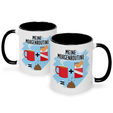 SEO. Bedruckte Tasse mit Spruch Meine Morgenroutine - Linkreich