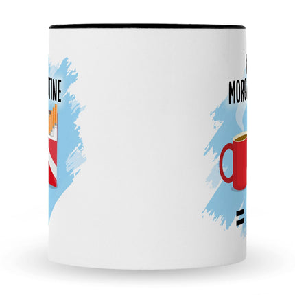 SEO. Bedruckte Tasse mit Spruch Meine Morgenroutine - Linkreich