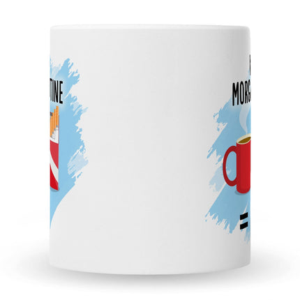SEO. Bedruckte Tasse mit Spruch Meine Morgenroutine - Linkreich