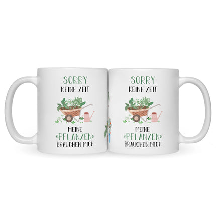 SEO. Bedruckte Tasse mit Spruch Meine Pflanzen brauchen mich - Weiß Linkreich