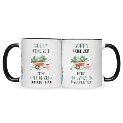 SEO. Bedruckte Tasse mit Spruch Meine Pflanzen brauchen mich - Schwarz & Weiß Linkreich