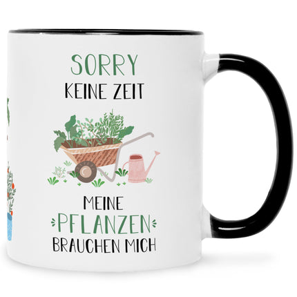SEO. Bedruckte Tasse mit Spruch Meine Pflanzen brauchen mich - Schwarz & Weiß Linkreich