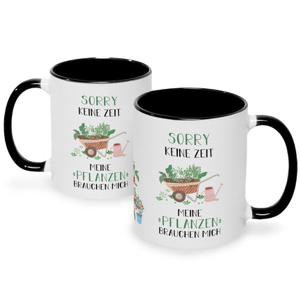 SEO. Bedruckte Tasse mit Spruch Meine Pflanzen brauchen mich - Schwarz & Weiß Linkreich