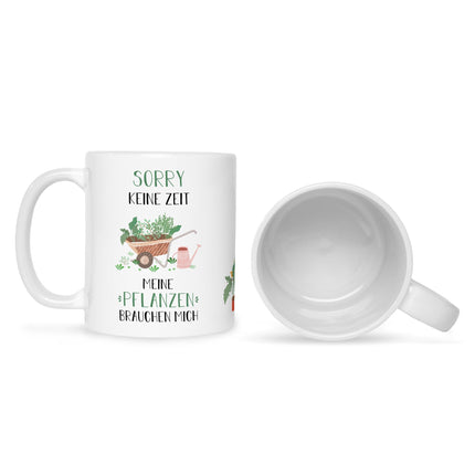 SEO. Bedruckte Tasse mit Spruch Meine Pflanzen brauchen mich - Weiß Linkreich