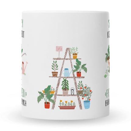SEO. Bedruckte Tasse mit Spruch Meine Pflanzen brauchen mich - Weiß Linkreich