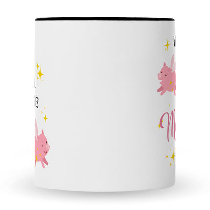 SEO. Bedruckte Tasse mit Spruch Menschen wie Dich - Schwarz & Weiß Linkreich